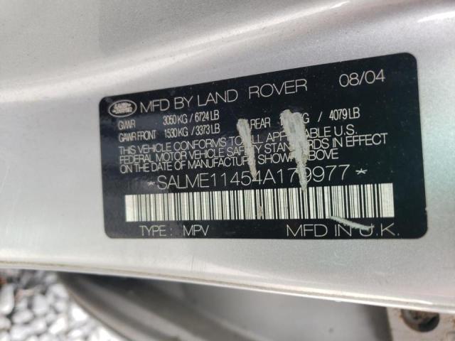 Photo 10 from auction – 2004 LAND ROVER RANGE ROVE with VIN SALME11454A179977