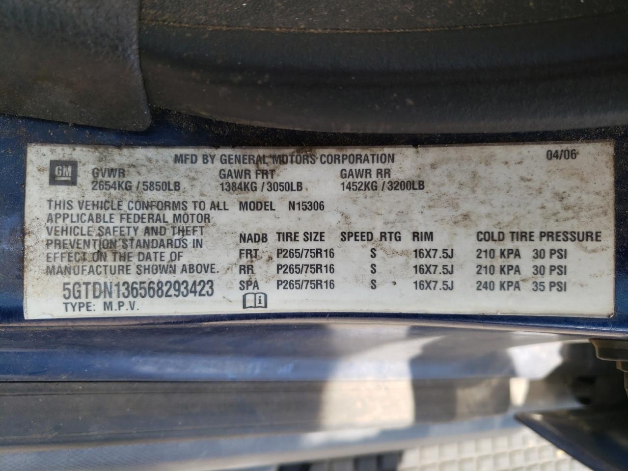 Photo 10 from auction – 2006 HUMMER H3 with VIN 5GTDN136568293423