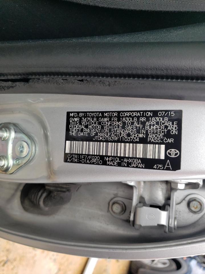 Photo 10 from auction – 2015 TOYOTA PRIUS C with VIN JTDKDTB39F1103734