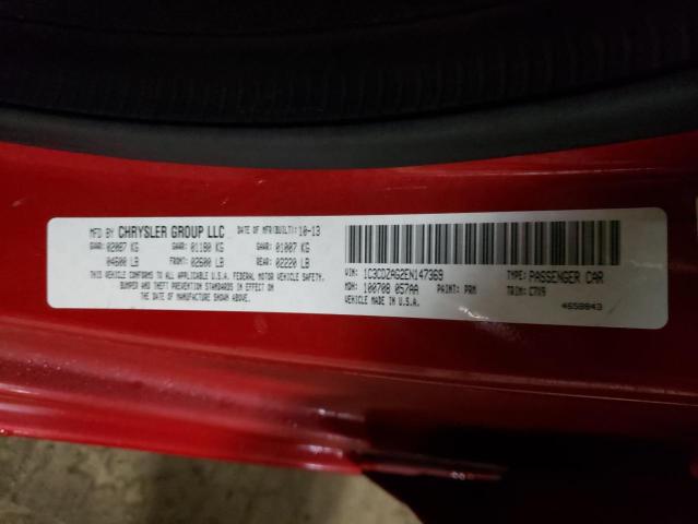 Photo 10 from auction – 2014 DODGE AVENGER SE with VIN 1C3CDZAG2EN147369