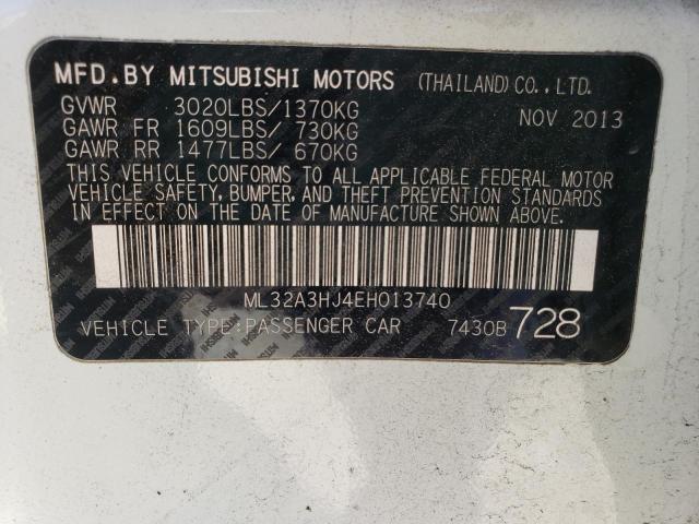 Photo 10 from auction – 2014 MITSUBISHI MIRAGE DE with VIN ML32A3HJ4EH013740