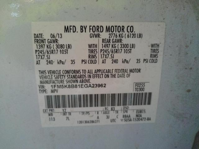 Photo 10 from auction – 2014 FORD EXPLORER with VIN 1FM5K8B81EGA23962