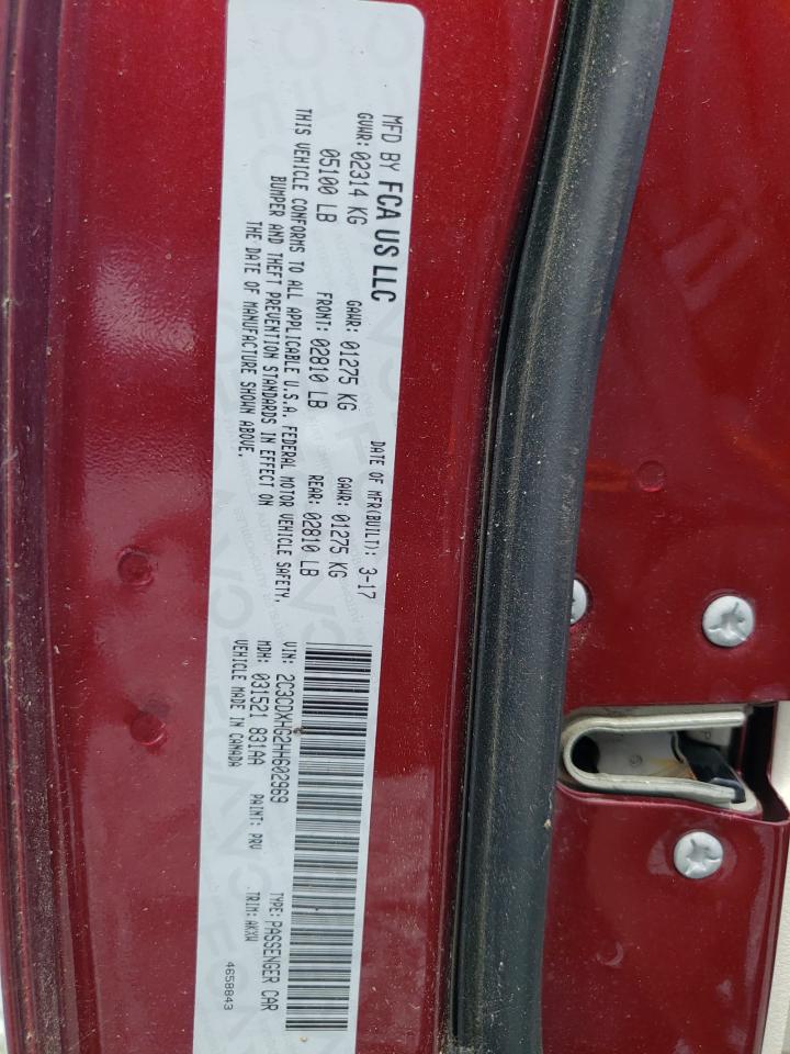 Photo 10 from auction – 2017 DODGE CHARGER SX with VIN 2C3CDXHG2HH602969