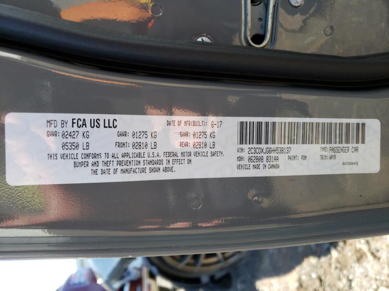 Zdjęcie 10 z aukcji – 2017 DODGE CHARGER SX z VIN 2C3CDXJG6HH538137