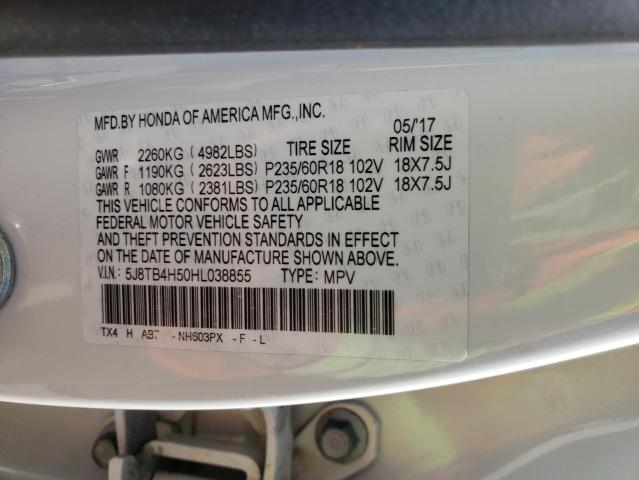 Photo 10 from auction – 2017 ACURA RDX TECHNO with VIN 5J8TB4H50HL038855
