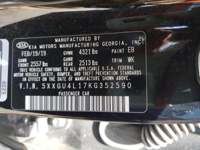 Photo 10 from auction – 2019 KIA OPTIMA EX with VIN 5XXGU4L17KG352590