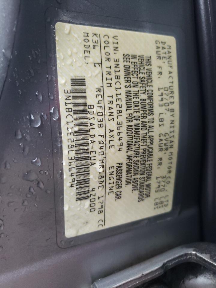Photo 10 from auction – 2008 NISSAN VERSA S with VIN 3N1BC11E28L366494