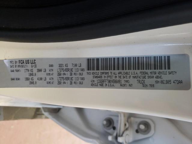 Photo 10 from auction – 2019 RAM 1500 BIG H with VIN 1C6SRFFT8KN586091