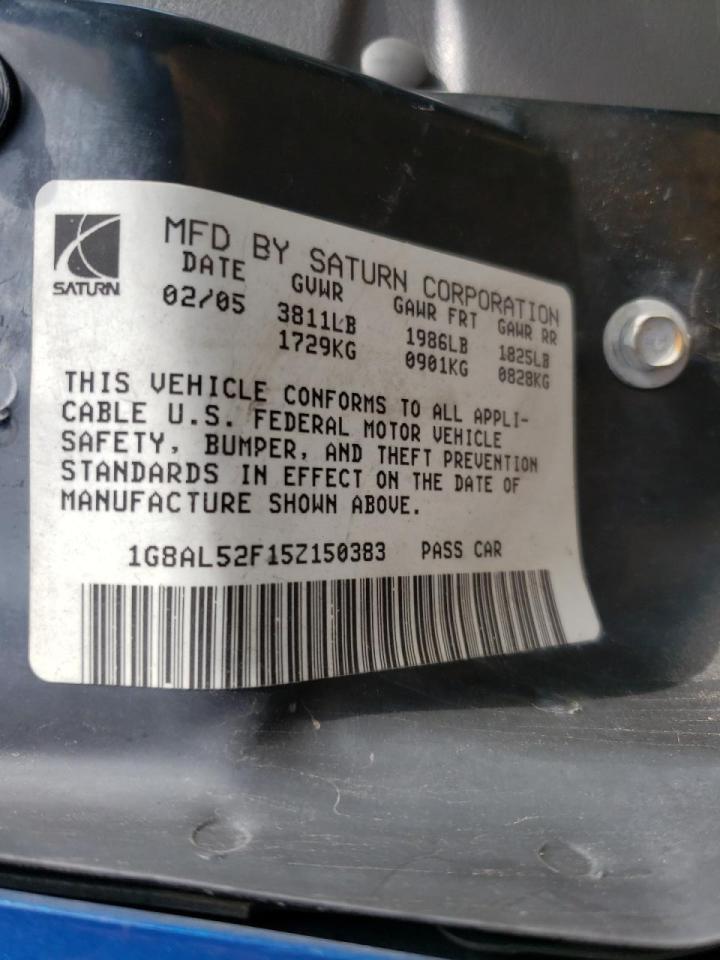 Photo 10 from auction – 2005 SATURN ION LEVEL with VIN 1G8AL52F15Z150383