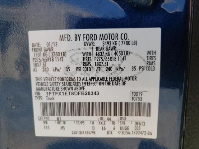 Photo 10 from auction – 2013 FORD F150 SUPER with VIN 1FTFX1ET8DFB28343