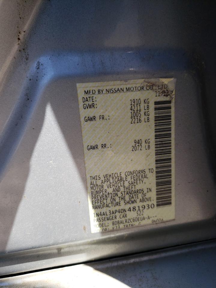 Photo 10 from auction – 2013 NISSAN ALTIMA 2.5 with VIN 1N4AL3AP4DN481930