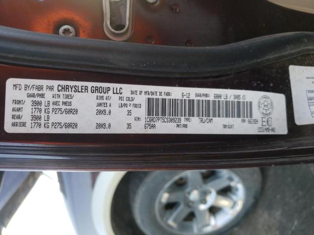 Photo 10 from auction – 2012 DODGE RAM 1500 L with VIN 1C6RD7PT5CS309239