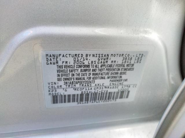 Photo 10 from auction – 2014 NISSAN SENTRA S with VIN 3N1AB7AP6EY202473