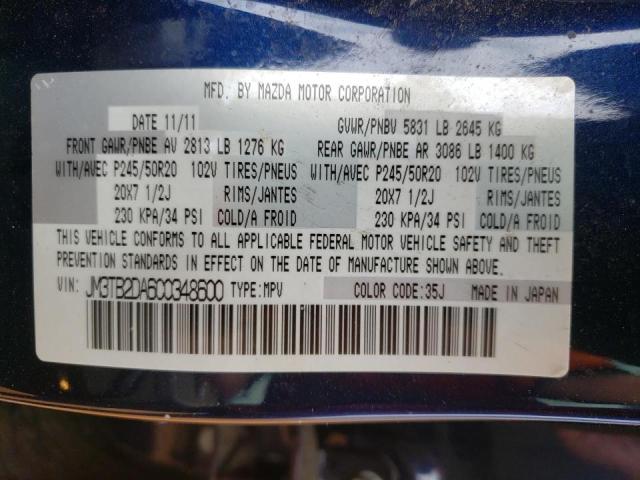 Photo 10 from auction – 2012 MAZDA CX-9 with VIN JM3TB2DA6C0348600