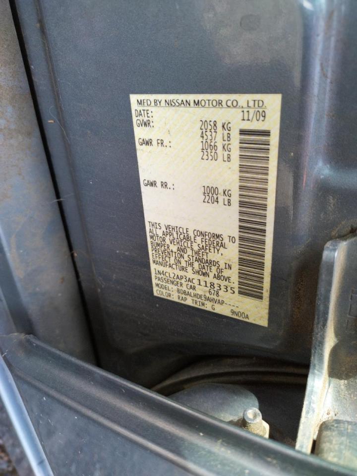 Photo 10 from auction – 2010 NISSAN ALTIMA HYB with VIN 1N4CL2AP3AC118335