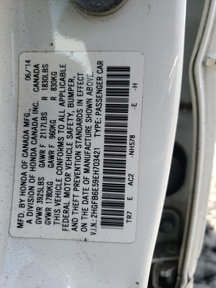 Photo 10 from auction – 2014 HONDA CIVIC SI with VIN 2HGFB6E59EH703421