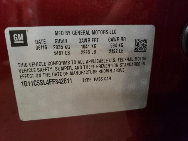 Photo 10 from auction – 2015 CHEVROLET MALIBU 1LT with VIN 1G11C5SL4FF342811