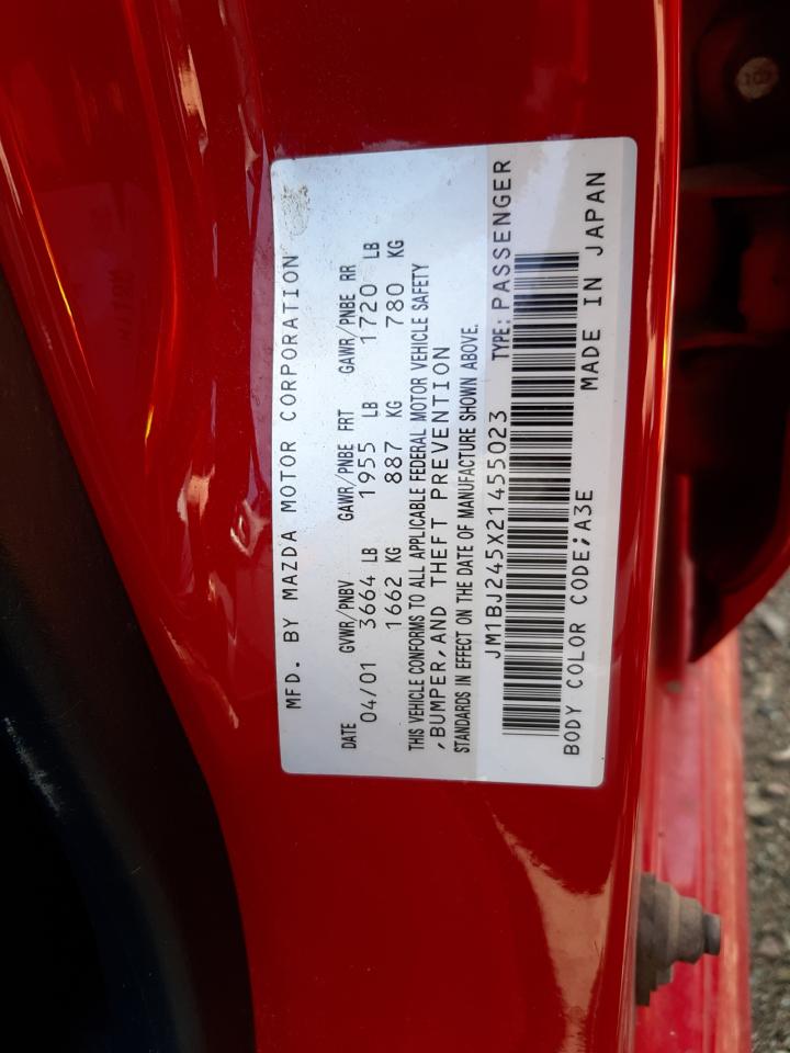 Photo 10 from auction – 2002 MAZDA PROTEGE PR with VIN JM1BJ245X21455023