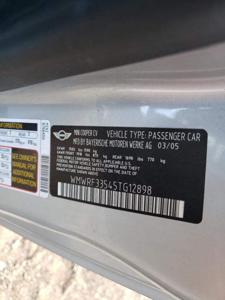 Photo 10 from auction – 2005 MINI COOPER with VIN WMWRF33545TG12898