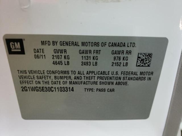 Photo 10 from auction – 2012 CHEVROLET IMPALA LT with VIN 2G1WG5E30C1103314