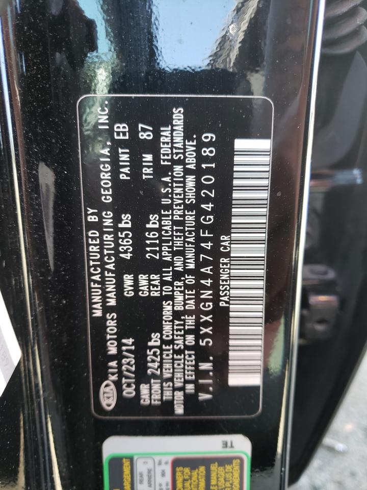 Photo 10 from auction – 2015 KIA OPTIMA EX with VIN 5XXGN4A74FG420189