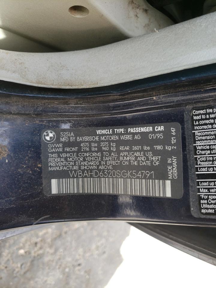 Photo 10 from auction – 1995 BMW 525 I AUTO with VIN WBAHD6320SGK54791