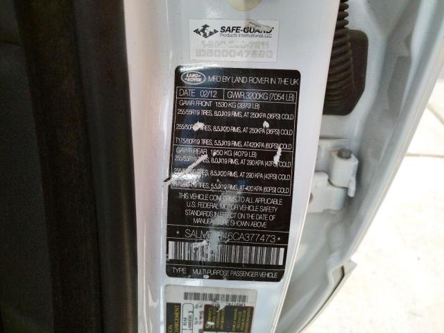 Photo 10 from auction – 2012 LAND ROVER RANGE ROVE with VIN SALMF1E46CA377473