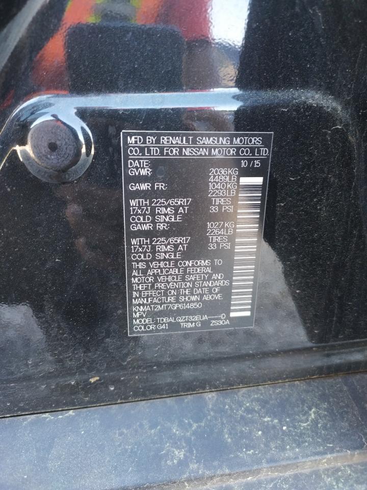 Photo 10 from auction – 2016 NISSAN ROGUE S with VIN KNMAT2MT7GP614850
