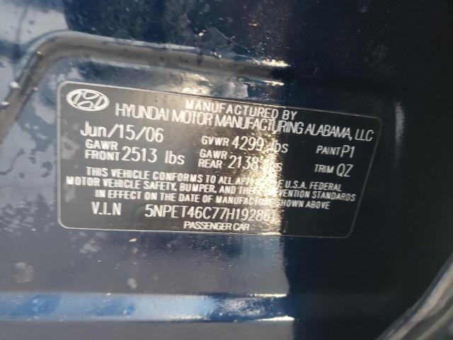 Photo 10 from auction – 2007 HYUNDAI SONATA GLS with VIN 5NPET46C77H192861