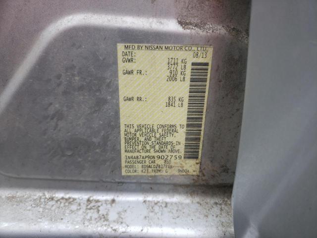 Photo 10 from auction – 2013 NISSAN SENTRA S with VIN 1N4AB7AP9DN902759