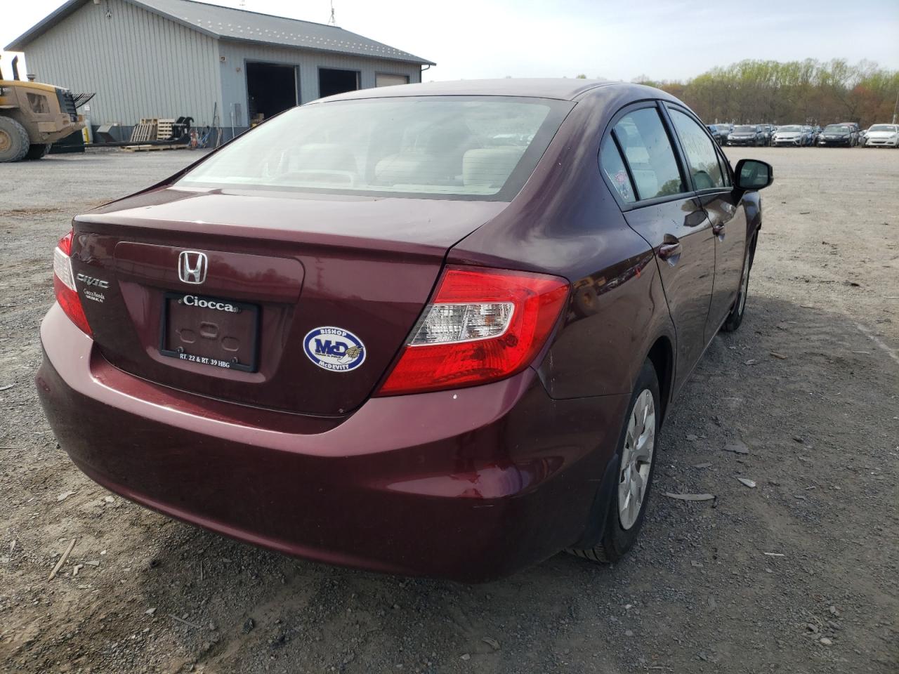 Photo 4 from auction – 2012 HONDA CIVIC LX with VIN 19XFB2F57CE386799