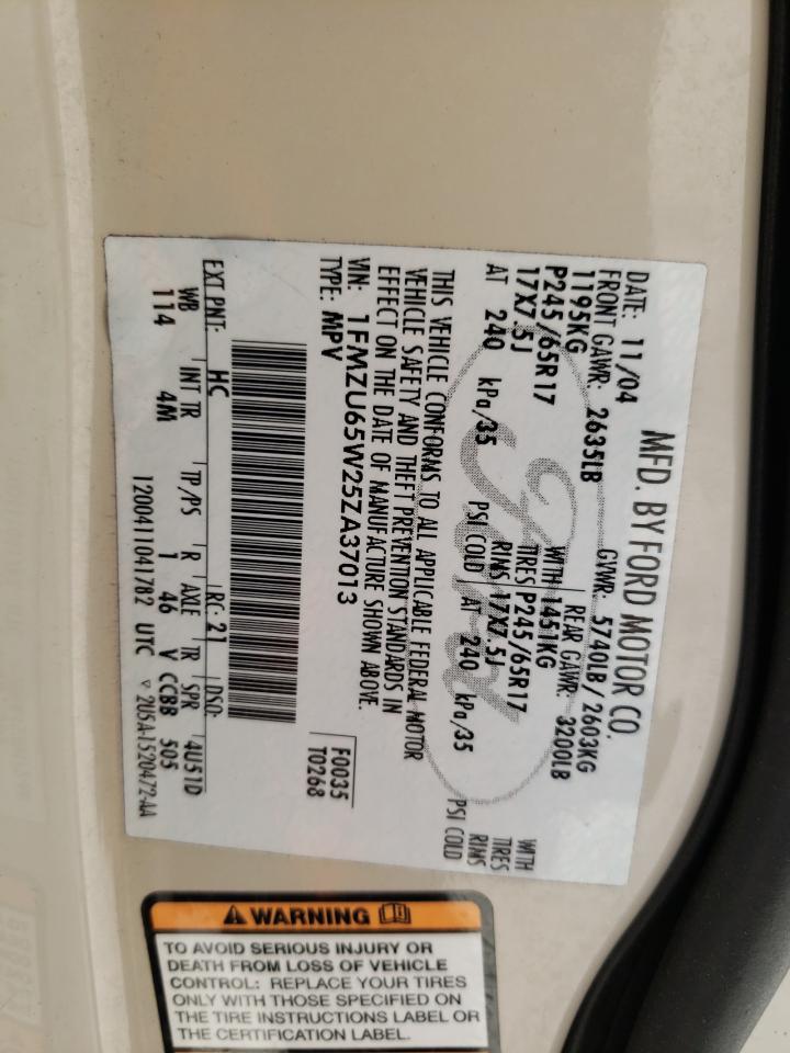 Photo 10 from auction – 2005 FORD EXPLORER L with VIN 1FMZU65W25ZA37013
