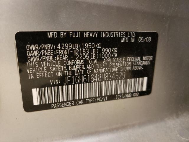 Photo 10 from auction – 2008 SUBARU IMPREZA 2. with VIN JF1GH61648H834529