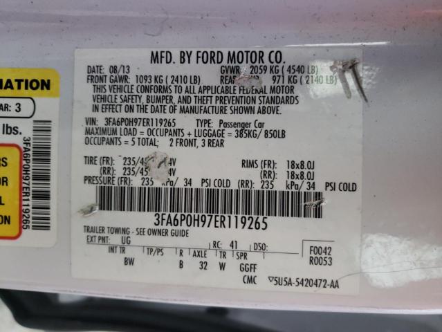 Photo 10 from auction – 2014 FORD FUSION SE with VIN 3FA6P0H97ER119265
