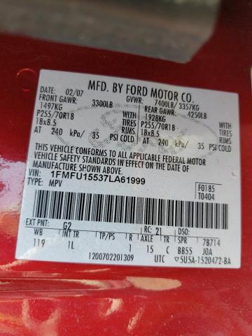 Photo 10 from auction – 2007 FORD EXPEDITION with VIN 1FMFU15537LA61999