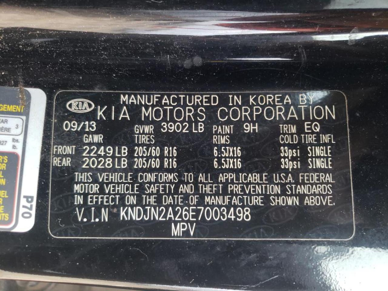 Photo 10 from auction – 2014 KIA SOUL with VIN KNDJN2A26E7003498