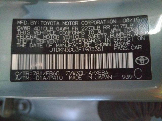 Photo 10 from auction – 2015 TOYOTA PRIUS with VIN JTDKN3DU3F1983381