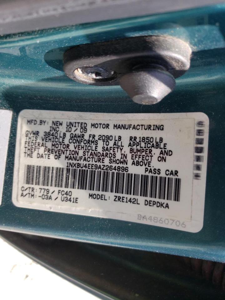 Photo 10 from auction – 2010 TOYOTA COROLLA BA with VIN 1NXBU4EE9AZ264896