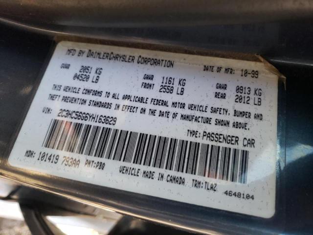 Photo 10 from auction – 2000 CHRYSLER LHS with VIN 2C3HC56G6YH163629