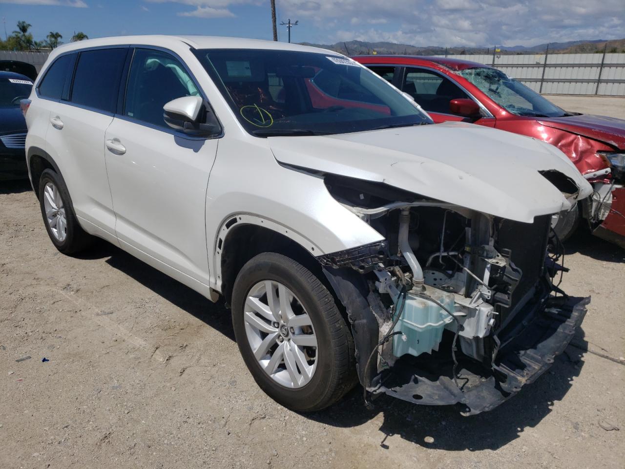 TOYOTA HIGHLANDER 2016 with VIN 5TDZKRFHXGS182784 - Photo from auction