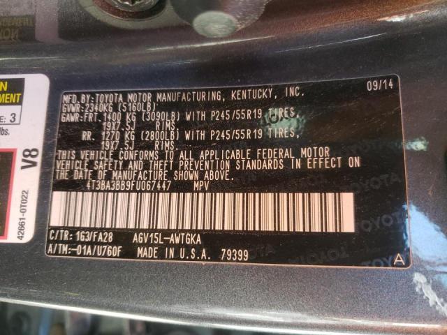 Photo 10 from auction – 2015 TOYOTA VENZA LE with VIN 4T3BA3BB9FU067447