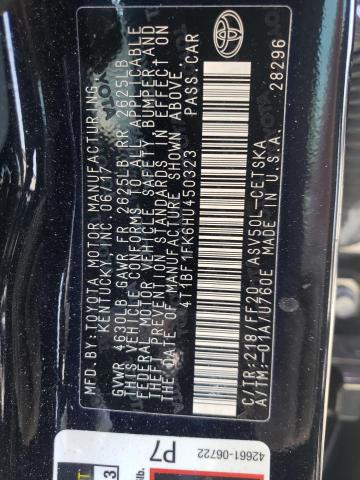 Photo 10 from auction – 2017 TOYOTA CAMRY LE with VIN 4T1BF1FK6HU450323