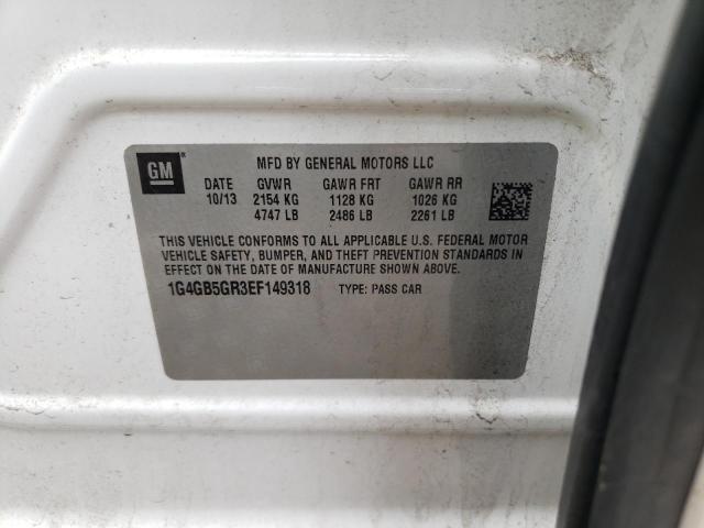 Photo 10 from auction – 2014 BUICK LACROSSE with VIN 1G4GB5GR3EF149318