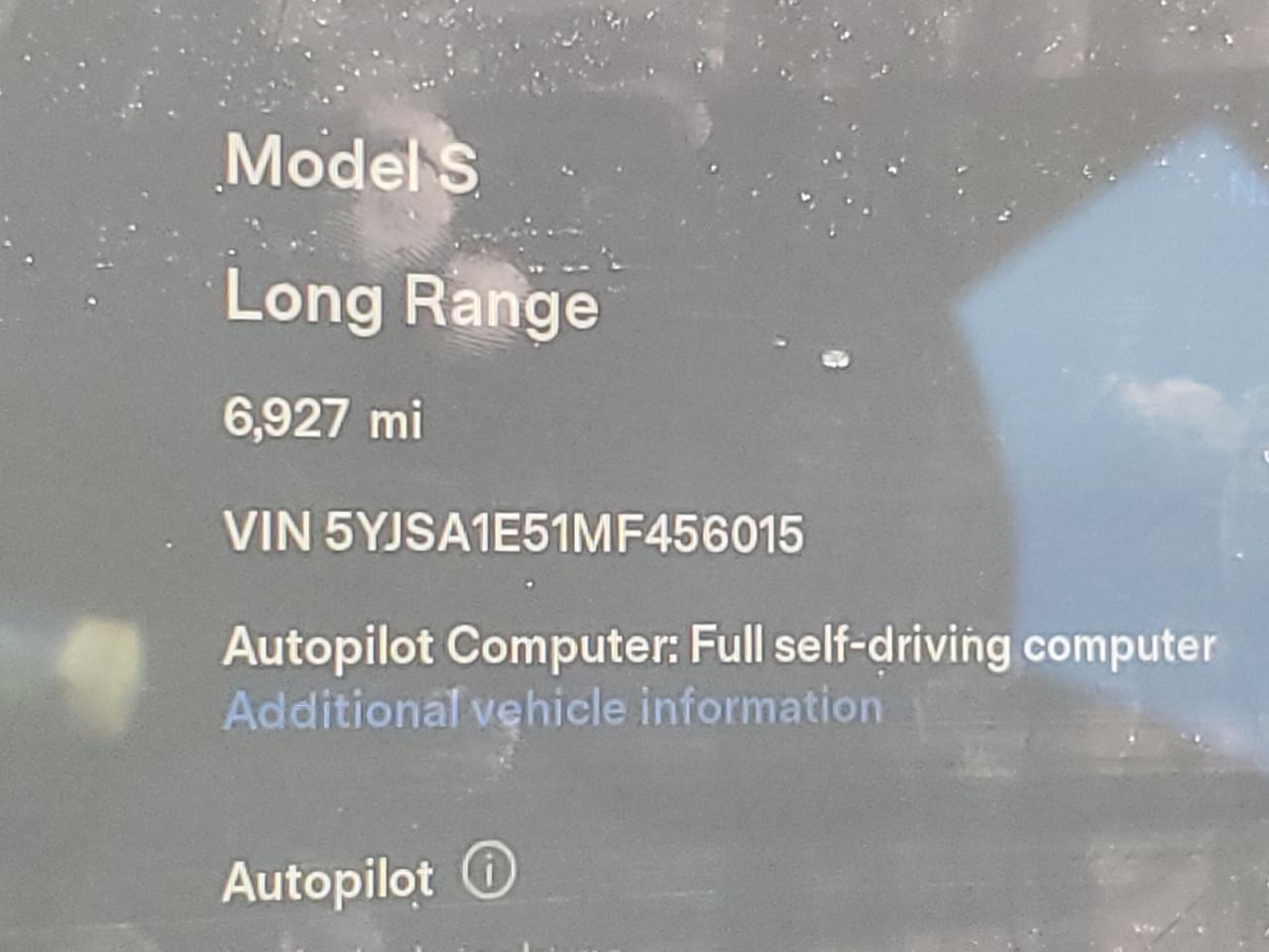 Photo 8 from auction – 2021 TESLA MODEL S with VIN 5YJSA1E51MF456015