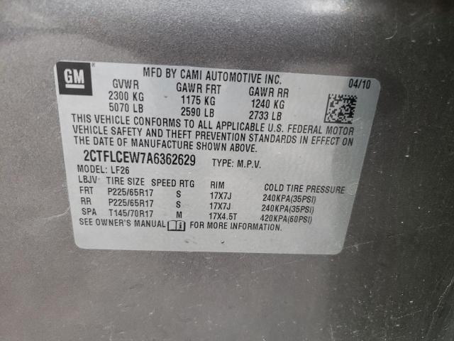 Photo 10 from auction – 2010 GMC TERRAIN with VIN 2CTFLCEW7A6362629