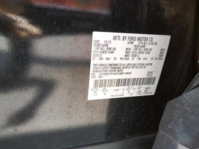 Foto 10 de la subasta – 2014 FORD EXPLORER L con VIN 1FM5K7F83EGB11805