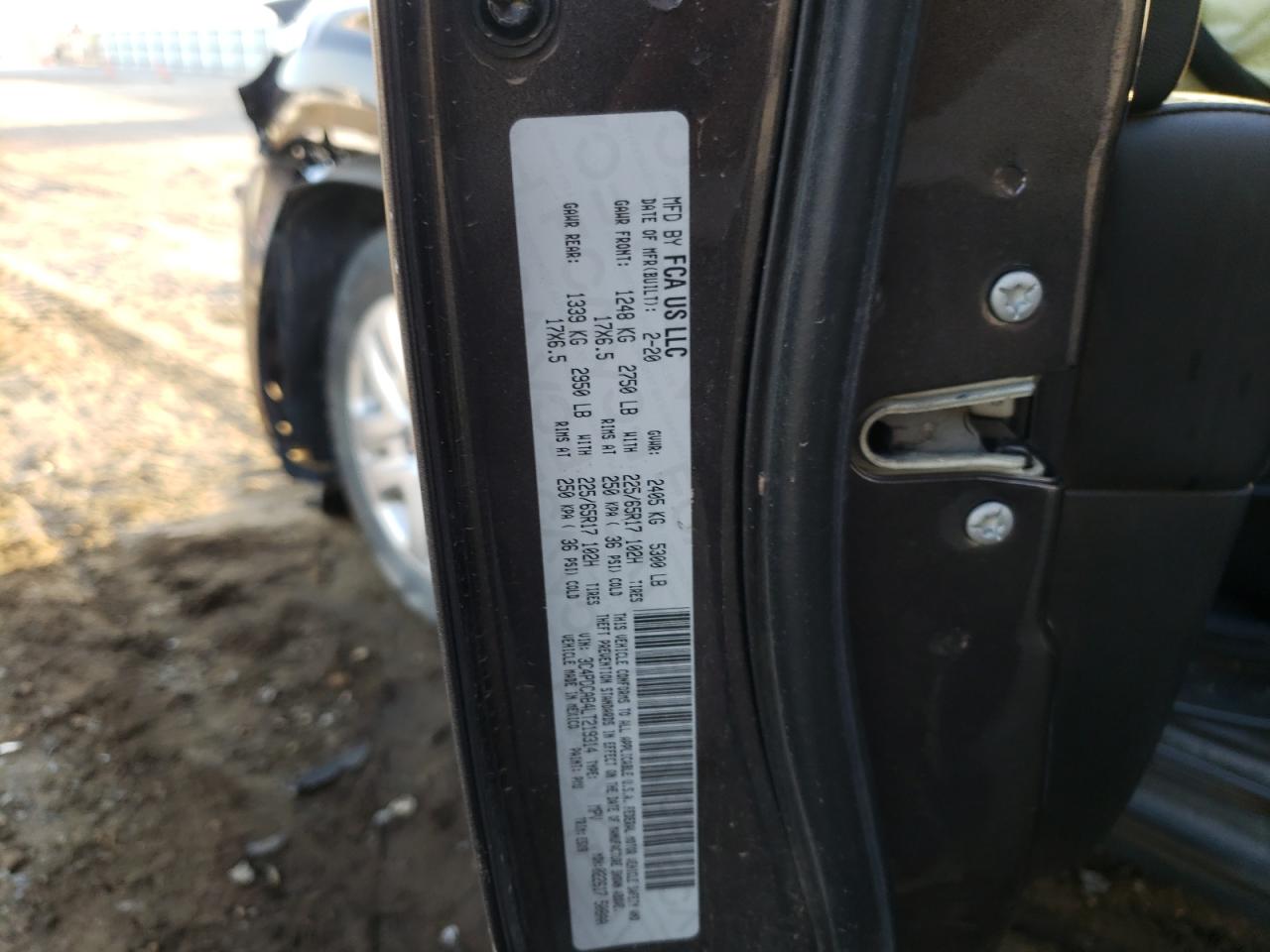 Photo 10 from auction – 2020 DODGE JOURNEY SE with VIN 3C4PDCAB4LT219314
