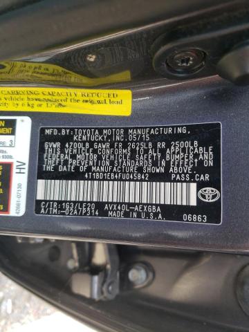 Photo 10 from auction – 2015 TOYOTA AVALON HYB with VIN 4T1BD1EB4FU045842