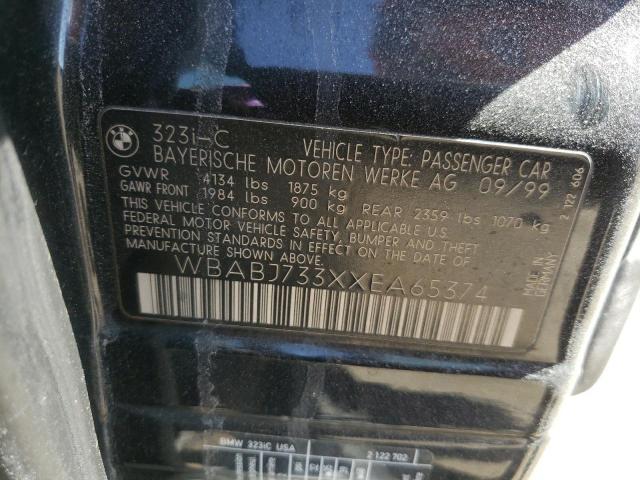 Photo 10 from auction – 1999 BMW 323 IC with VIN WBABJ733XXEA65374
