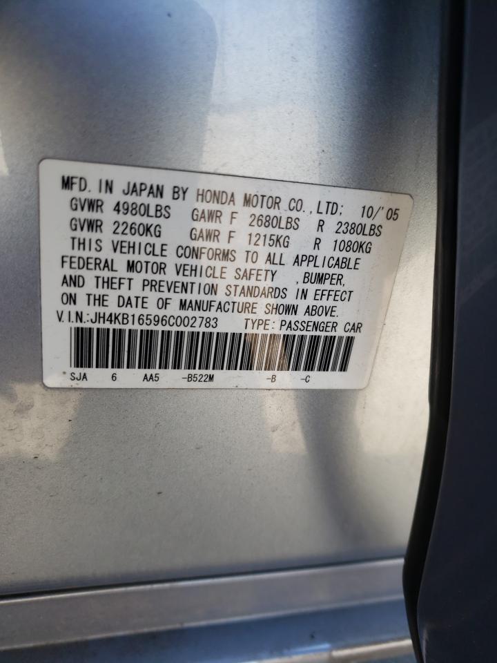 Photo 10 from auction – 2006 ACURA RL with VIN JH4KB16596C002783